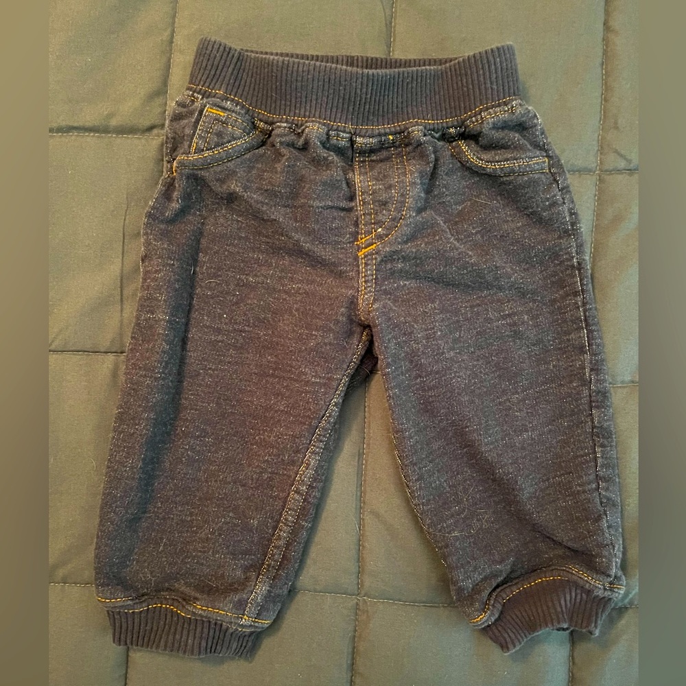 Baby boy denim style knit pants. Size 6 months. Carters.